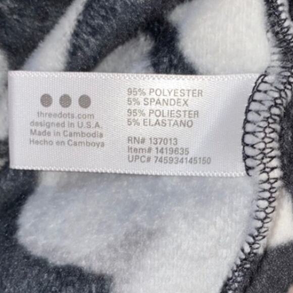 Three Dots Black Floral Velour Lounge Joggers - Picture 4 of 4